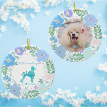 Grinalda de Poodle Azul Pastel Foto Personalizada 