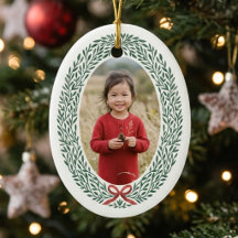 Grinalda Elegante com Laço de Natal Foto Férias