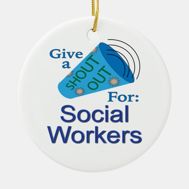 Ornamento De Cerâmica Gritar para Trabalhadores Sociais (Frente)
