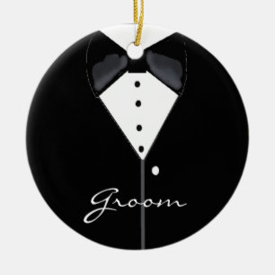 Ornamento De Cerâmica Groom Wedding Tuxedo