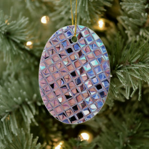 Ornamento De Cerâmica Groovy Disco Mirror Ball para Dance Party