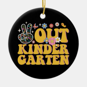 Ornamento De Cerâmica Groovy, Jardim de Infância, No Dia Passado Da Esco