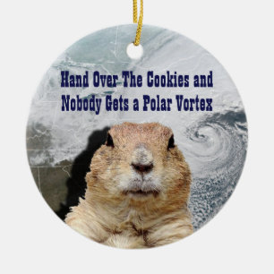 Ornamento De Cerâmica Groundhog Day Polar Vortex