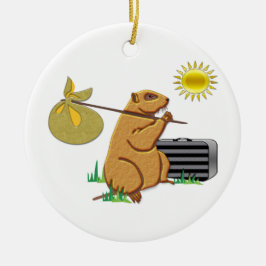 Ornamento De Cerâmica Groundhog funciona afastado