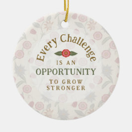 Ornamento De Cerâmica "Grow Stronger" Affirmation