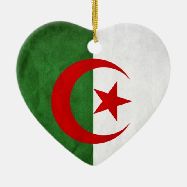 Ornamento De Cerâmica Grunge Argélia — Bandeira Nacional (Frente)