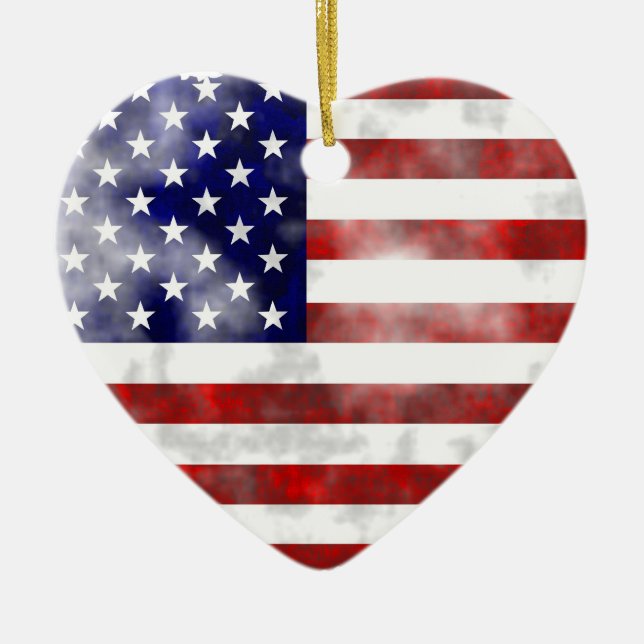 Ornamento De Cerâmica Grunge EUA (Frente)