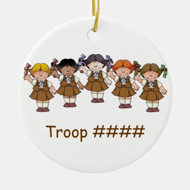 Ornamento De Cerâmica Grupo da brownie (Frente)