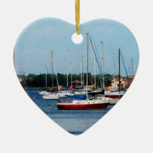 Ornamento De Cerâmica Grupo de veleiros Newport RI