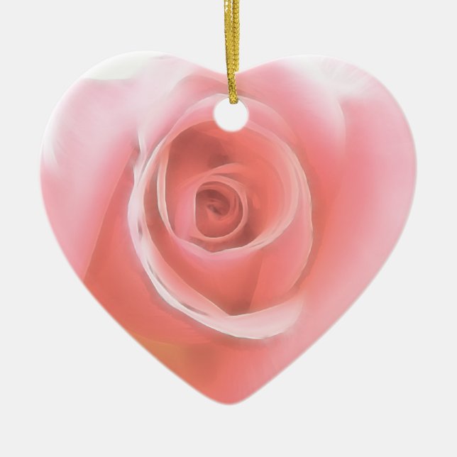 Ornamento De Cerâmica Grupo do casamento do rosa do rosa da lembrança do (Frente)