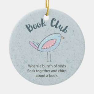 Ornamento De Cerâmica Grupo engraçado do clube de leitura moderno dos