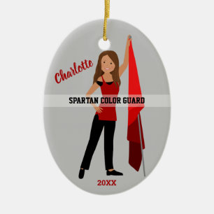 Ornamento De Cerâmica Guarda a cores Vermelho e Preto