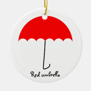 Ornamento De Cerâmica Guarda-chuva vermelho
