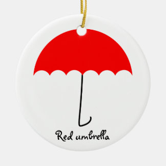 Ornamento De Cerâmica Guarda-chuva vermelho