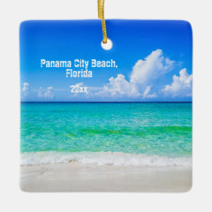 Ornamento De Cerâmica Guarda-chuvas personalizados da praia do Panamá