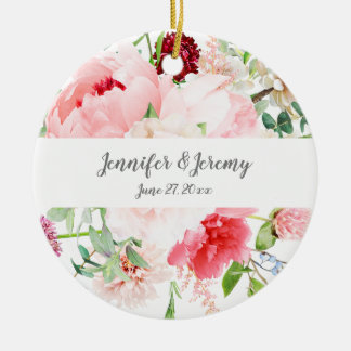 Ornamento De Cerâmica Guarda de Casamento do Jardim das Aquarelas Selvag