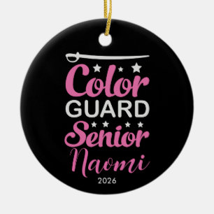 Ornamento De Cerâmica Guarda de cores personalizada para veterano como l