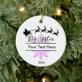 Ornamento De Cerâmica Guarda de Natal da Irmã Personalizada