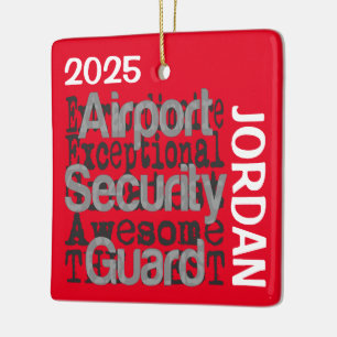 Ornamento De Cerâmica Guarda de segurança aeroportuária Extraordinário P