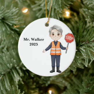 Ornamento De Cerâmica Guarda de Trânsito Escolar Personalizado