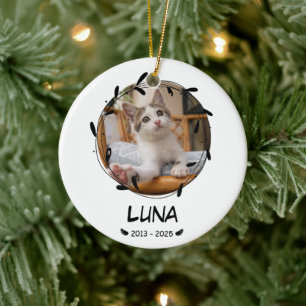 Ornamento De Cerâmica Guarda Memorial de Cat Personalizada - Fotografia,