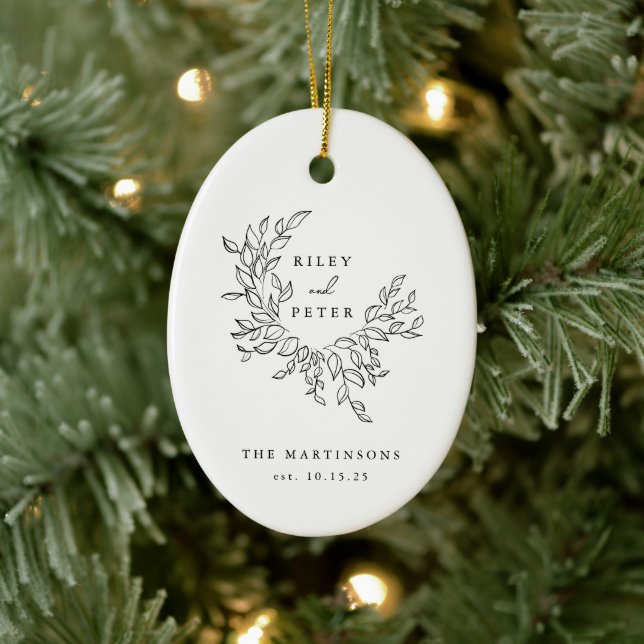 Ornamento De Cerâmica Guarda Personalizada de Crest. Casamento Legal (Árvore)