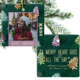 Ornamento De Cerâmica Guardar uma citação mínima e elegante do Chic