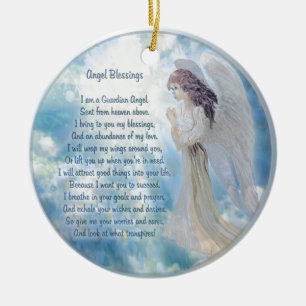 Ornamento De Cerâmica Guardian Angel Blessings Ceramic Ornament