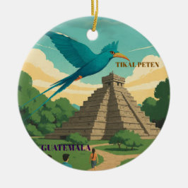 Ornamento De Cerâmica GUATEMALA TIKAL PETEN Retro poster