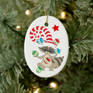 Ornamento De Cerâmica Guaxinim de mnanipulação bonito personalizado