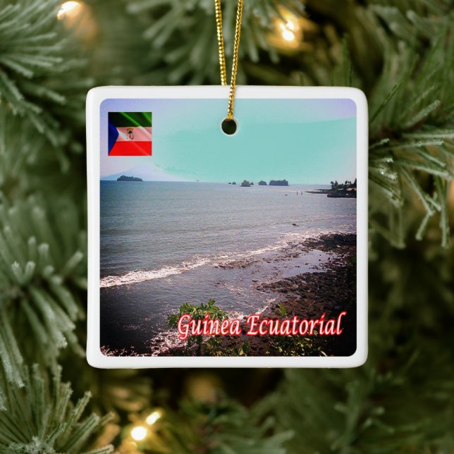 Ornamento De Cerâmica GUINÉ EQUATORIAL zGQ005, Panorama, África (Árvore)