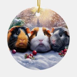 Ornamento De Cerâmica Guiné Pigs Winter Wonderland Christmas