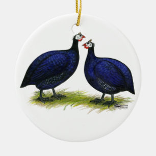 Ornamento De Cerâmica Guineas Royal Purple Pair