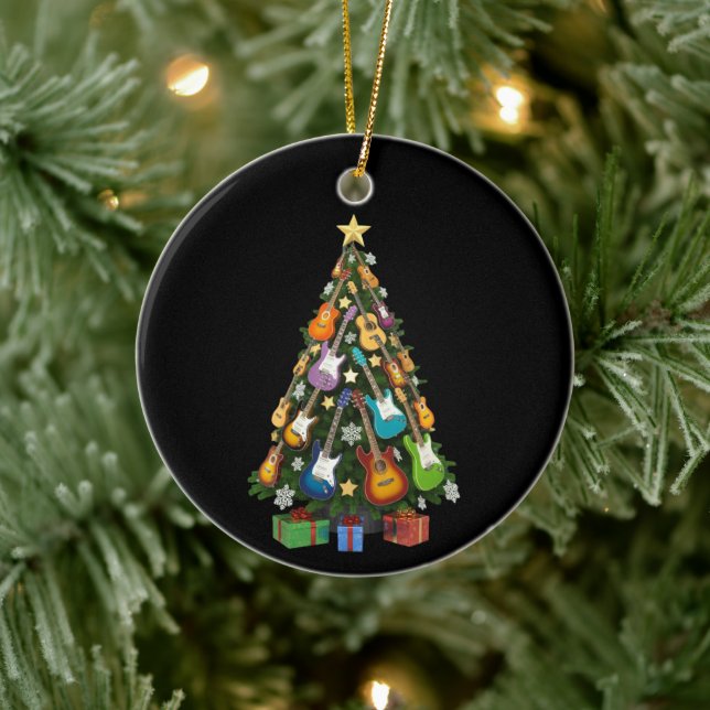 Ornamento De Cerâmica Guitar Christmas Tree Theater Musical Lover Merry  (Árvore)