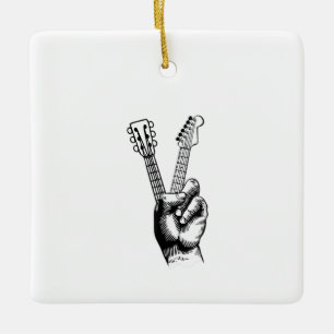 Ornamento De Cerâmica Guitar Lover   Diga Hi Guitar Gift