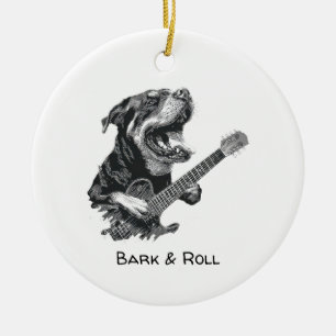 Ornamento De Cerâmica Guitarra Cachorro Rockstar – Animal de Música Vint