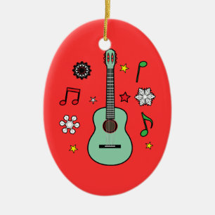 Ornamento De Cerâmica Guitarra do Natal