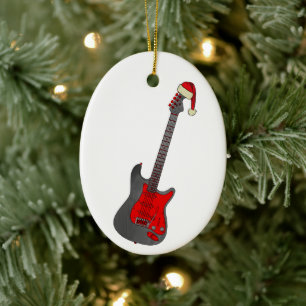 Ornamento De Cerâmica Guitarra Elétrica de Natal
