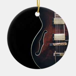 Ornamento De Cerâmica Guitarra Elétrica em Preto