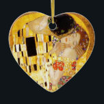 Ornamento De Cerâmica Gustav Klimt A Pintura Clássica Beija<br><div class="desc">Gustav Klimt O Kiss Gustav Klimt usou ouro real em sua bela obra de mulheres nouveau de arte e arte decorativa. Esta pintura Klimt foi chamada de "O Beijo" e é a mais conhecida obra de arte nouveau que ele já pintou. A pintura de Gustav Klimt é de uma mulher...</div>