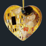 Ornamento De Cerâmica Gustav Klimt A Pintura Clássica Beija<br><div class="desc">Gustav Klimt O Kiss Gustav Klimt usou ouro real em sua bela obra de mulheres nouveau de arte e arte decorativa. Esta pintura Klimt foi chamada de "O Beijo" e é a mais conhecida obra de arte nouveau que ele já pintou. A pintura de Gustav Klimt é de uma mulher...</div>