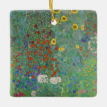 Ornamento De Cerâmica Gustav Klimt - Jardim do País com Girassóis<br><div class="desc">Jardim do País com Girassóis/Jardim de Fazenda com Girassóis - Gustav Klimt em 1905-1906</div>
