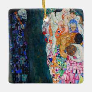 Ornamento De Cerâmica Gustav Klimt - Morte e Vida