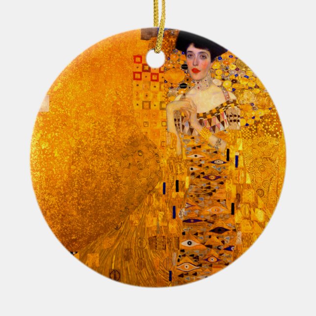 Ornamento De Cerâmica Gustav Klimt Retrato de Adele Bloch Bauer (Frente)