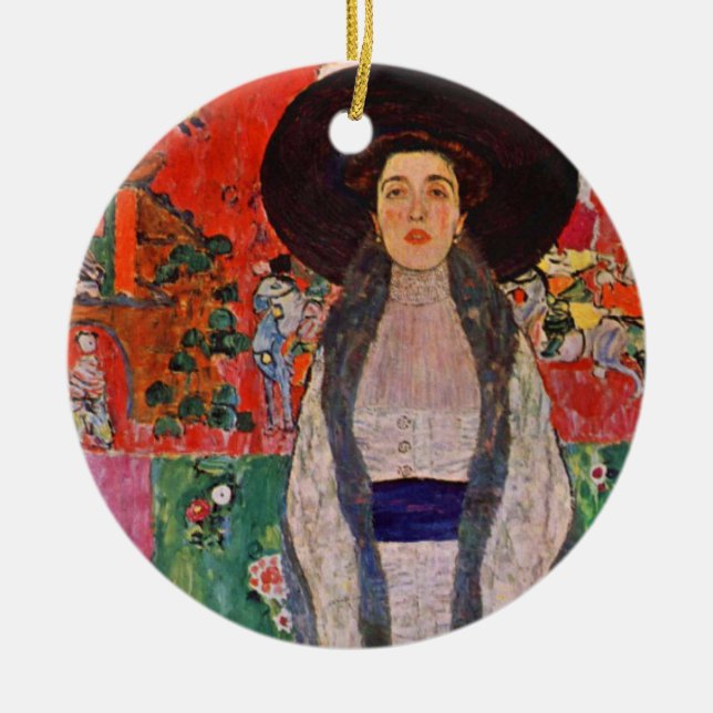 Ornamento De Cerâmica Gustav Klimt Retrato de Adele Bloch-Bauer II (Frente)
