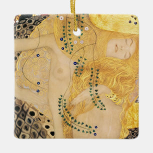 Ornamento De Cerâmica Gustav Klimt - Serpentes de Água I