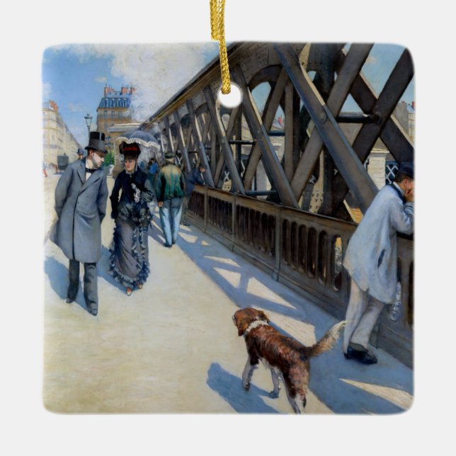 Ornamento De Cerâmica Gustave Caillebotte - Le Pont de l'Europe (Frente)