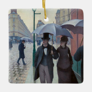 Ornamento De Cerâmica Gustave Caillebotte - Rua de Paris; Dia Chuvoso
