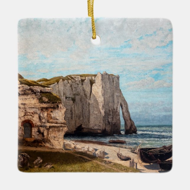 Ornamento De Cerâmica Gustave Courbet - Cliff no Etretat após a tempesta (Frente)