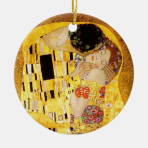 Ornamento De Cerâmica Gustavo Klimt a obra-prima do beijo
